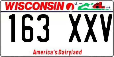 WI license plate 163XXV