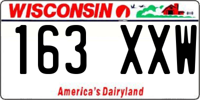 WI license plate 163XXW