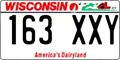 WI license plate 163XXY