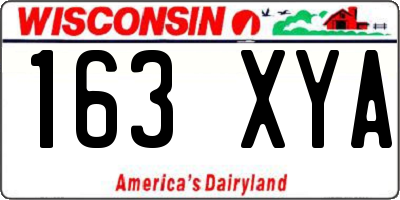 WI license plate 163XYA