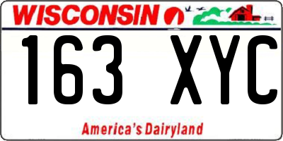 WI license plate 163XYC