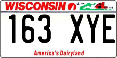 WI license plate 163XYE