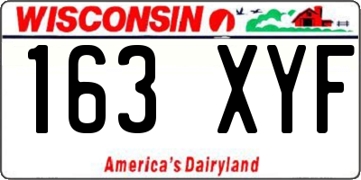 WI license plate 163XYF