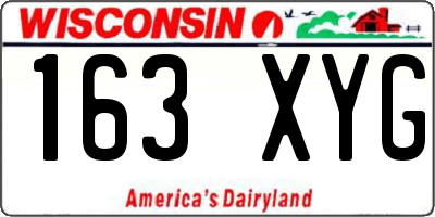 WI license plate 163XYG