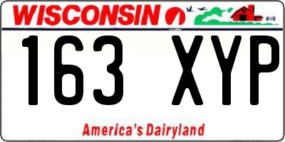 WI license plate 163XYP