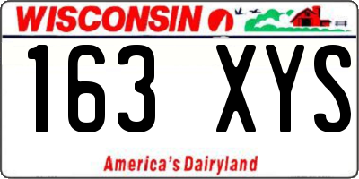 WI license plate 163XYS