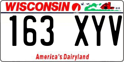 WI license plate 163XYV