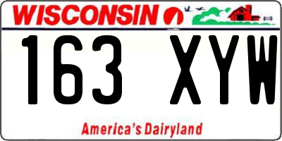 WI license plate 163XYW