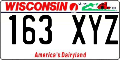WI license plate 163XYZ