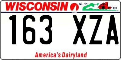 WI license plate 163XZA