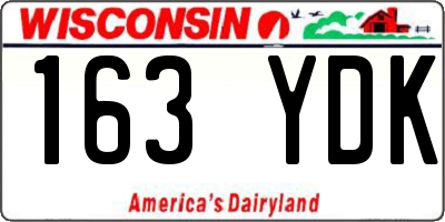 WI license plate 163YDK