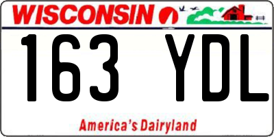 WI license plate 163YDL