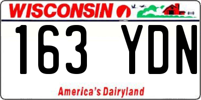 WI license plate 163YDN