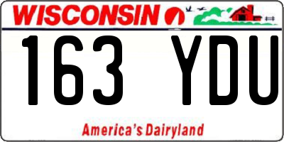 WI license plate 163YDU