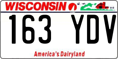 WI license plate 163YDV