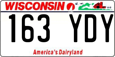 WI license plate 163YDY