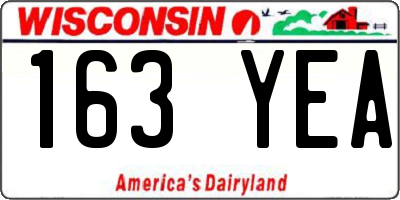 WI license plate 163YEA