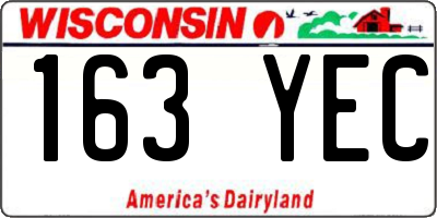 WI license plate 163YEC
