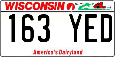 WI license plate 163YED