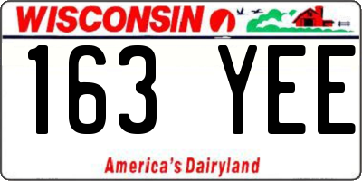 WI license plate 163YEE