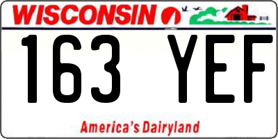 WI license plate 163YEF