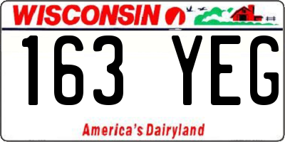 WI license plate 163YEG