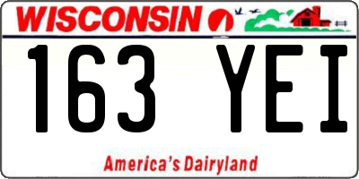 WI license plate 163YEI