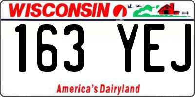 WI license plate 163YEJ