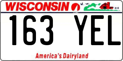 WI license plate 163YEL