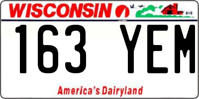 WI license plate 163YEM