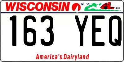 WI license plate 163YEQ