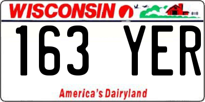 WI license plate 163YER