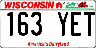 WI license plate 163YET