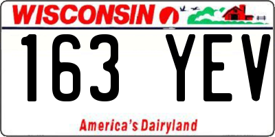 WI license plate 163YEV