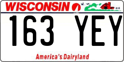 WI license plate 163YEY