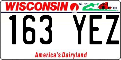 WI license plate 163YEZ