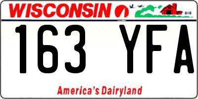 WI license plate 163YFA