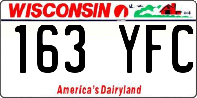 WI license plate 163YFC