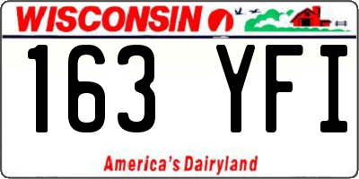 WI license plate 163YFI