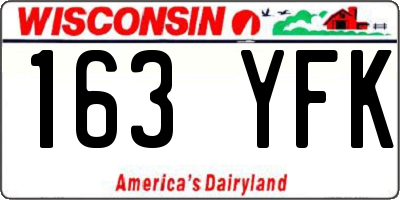 WI license plate 163YFK