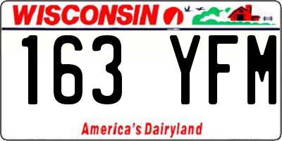 WI license plate 163YFM