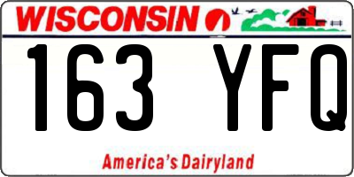 WI license plate 163YFQ