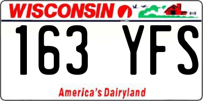 WI license plate 163YFS