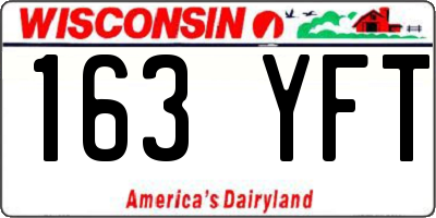 WI license plate 163YFT