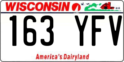 WI license plate 163YFV