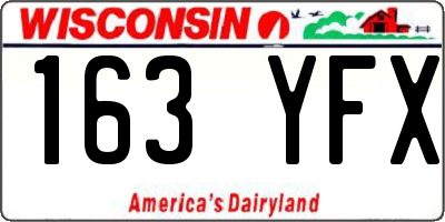 WI license plate 163YFX