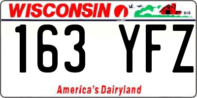 WI license plate 163YFZ