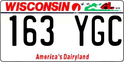 WI license plate 163YGC