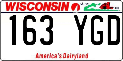 WI license plate 163YGD