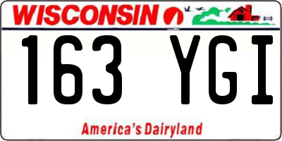 WI license plate 163YGI